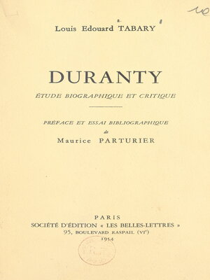 cover image of Duranty (1833-1880)